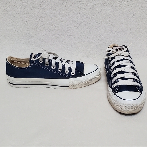 𝅺VINTAGE 80s Converse Chuck Taylor All-star Blue USA Made Low Top Sneakers 7-7.5 - Picture 1 of 13